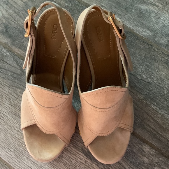 Chloe Mischa Suede Platform Sandals - Picture 8 of 9